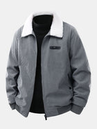 Teddy Lined Zip Up Corduroy Jacket