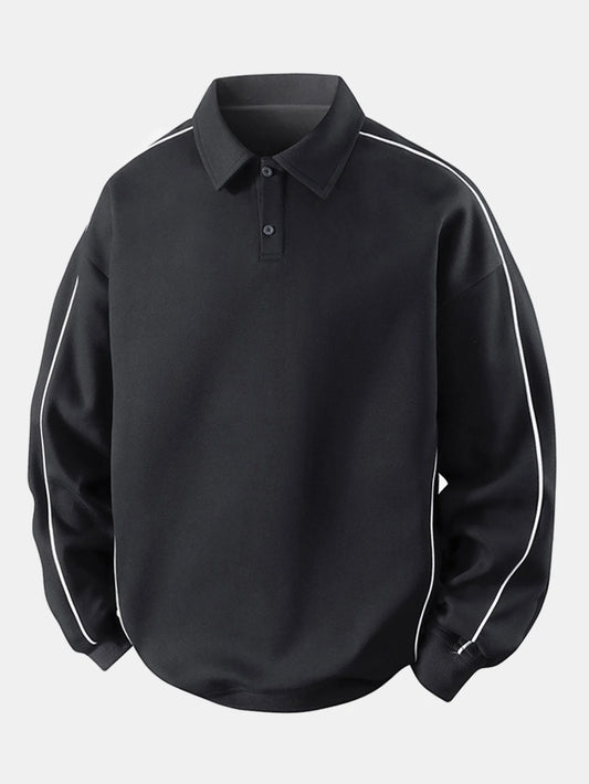 Relax Fit Polo Collar Sweatshirt