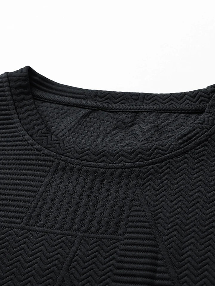 Relax Fit Geometric Jacquard Sweatshirt