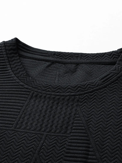 Relax Fit Geometric Jacquard Sweatshirt