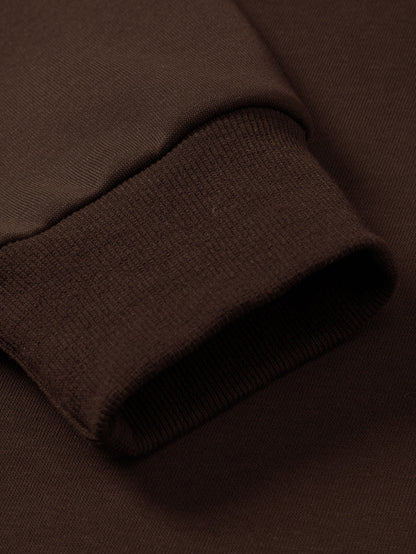 Relax Fit Contrast Corduroy Polo Collar Sweatshirt