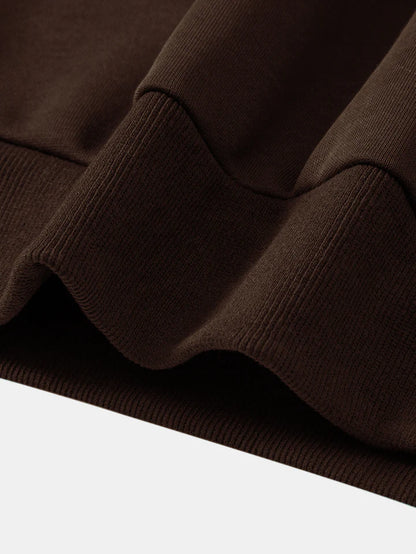Relax Fit Contrast Corduroy Polo Collar Sweatshirt