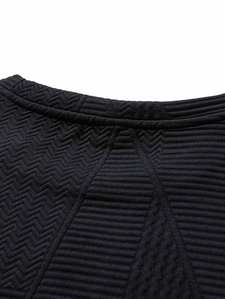 Relax Fit Geometric Jacquard Sweatshirt